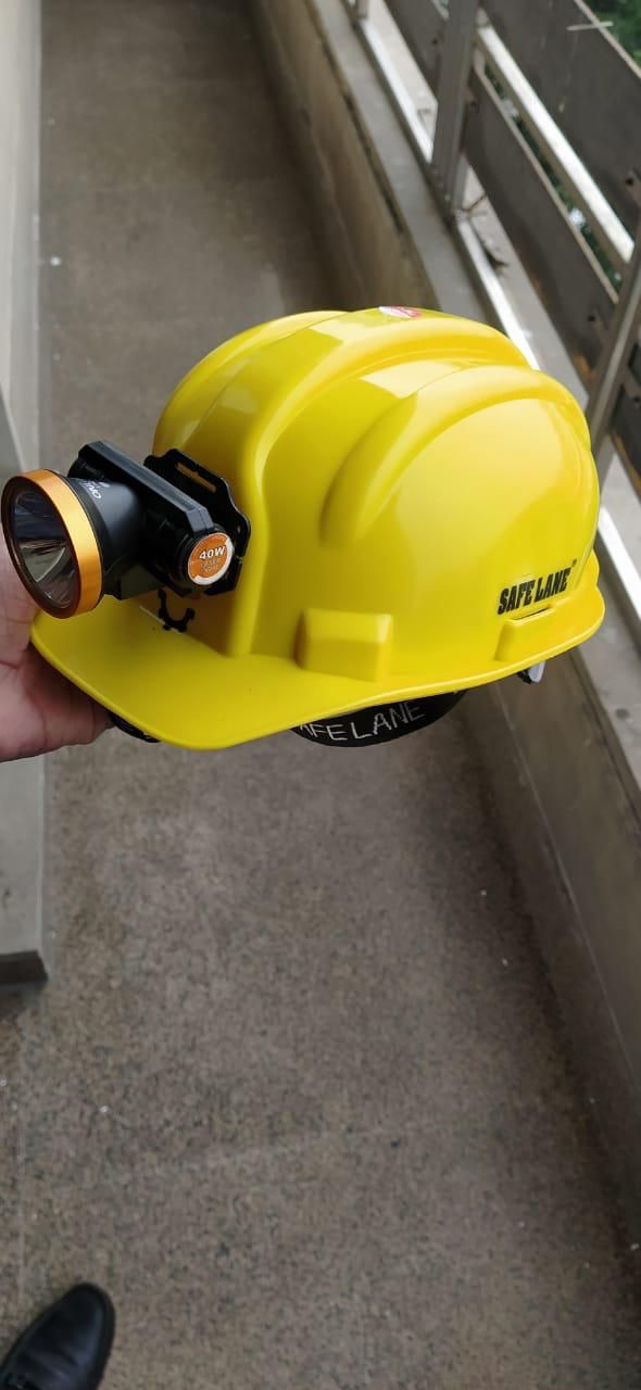 Safety Helmet with Rechargeable Head Lamp - Electrical Safety Equipment | Acharya H.P.L overseas